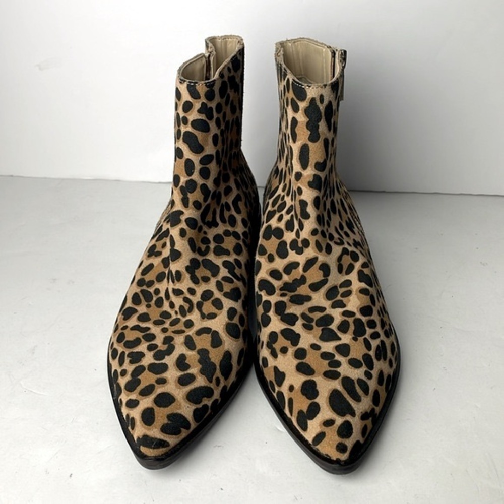 Sole Society Cadyna Leopard Ankle Boots 7.5 - Picture 2 of 8
